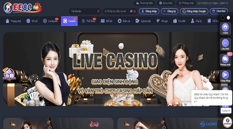 Casino Online Ee88 – Thế Giới Casino Đỉnh Cao Đáng Trải Nghiệm